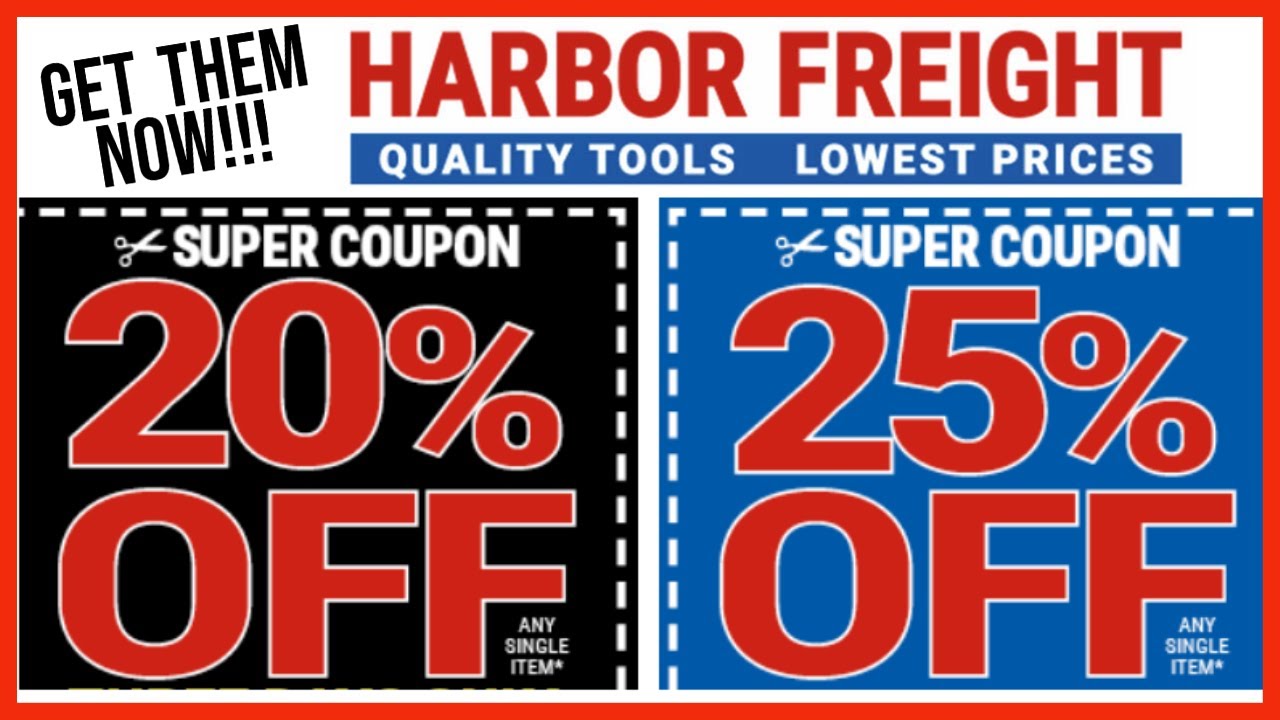 Harbor Freight 20 OFF Coupon & 25 OFF Coupon Alert, Get them NOW