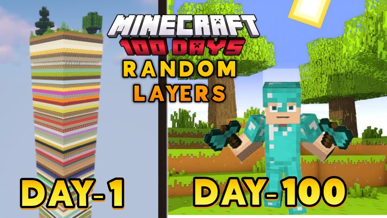 I Survived 100 Days On A RANDOM LAYERS ONE CHUNK In Minecraft Pocket Edition! (Hindi)