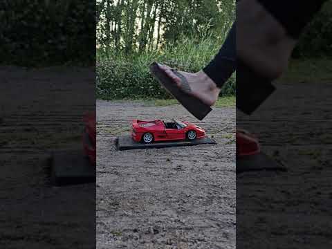 Ferrari crush part 5 #modelcarcrush #asmrcrush #sandals #Pebbles #asmrcrunch #toycarcrush