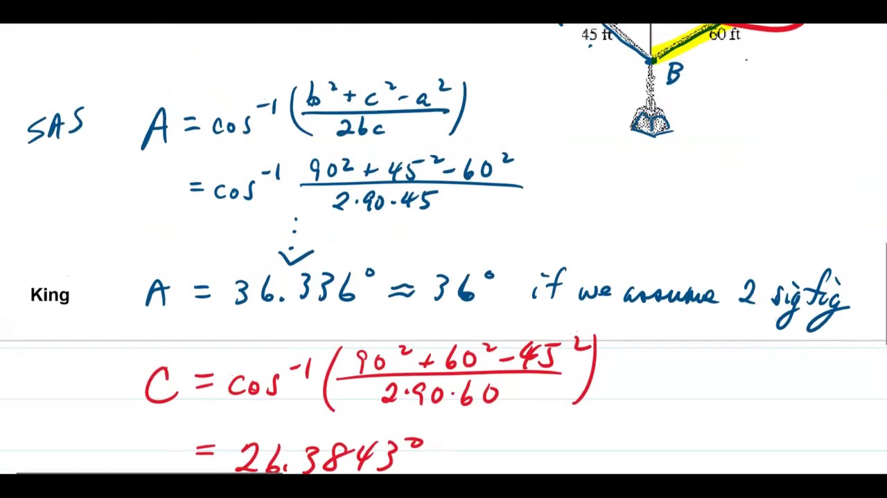 10.2 Law of Cosines Lesson, part 2 YouTube