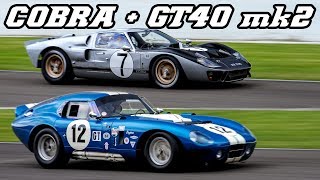 $4 million Shelby Cobra Daytona Coupe and Ford GT40 flat out at Spa 2013