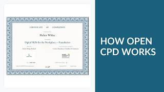 How Open CPD Works: CPD Certificates, Badges & Verification