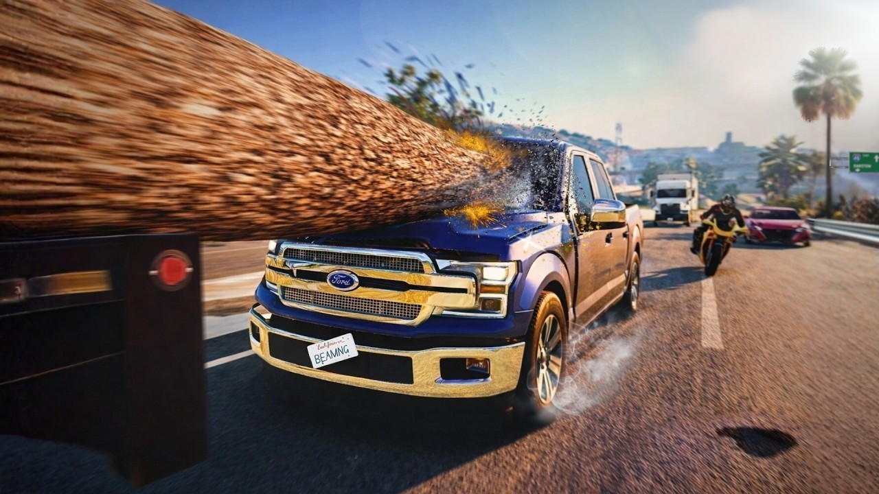 BeamNG Drive - Dangerous Overtaking Crashes #11