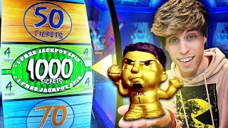 Cashing in All My Arcade Tickets To Try & Win the RARE GOLD Figure at Dave & Busters!