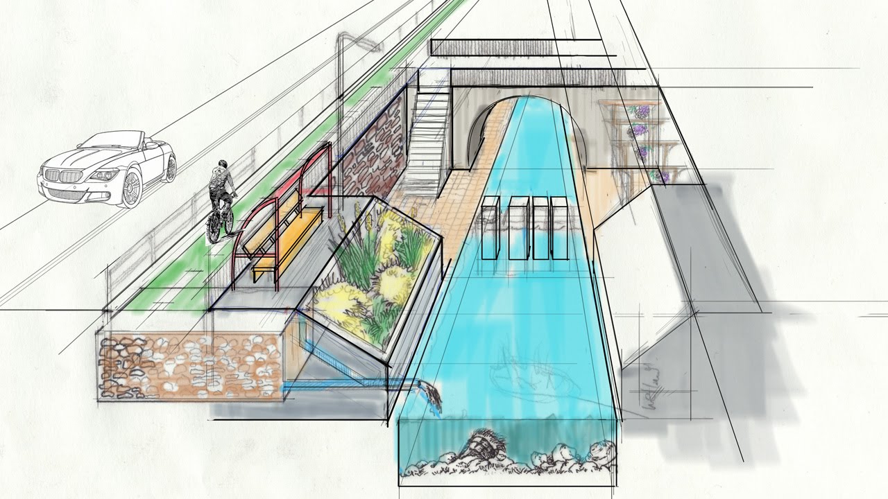 Doing iarchitecturali iconcepti sketch in Autodesk Sketchbook 