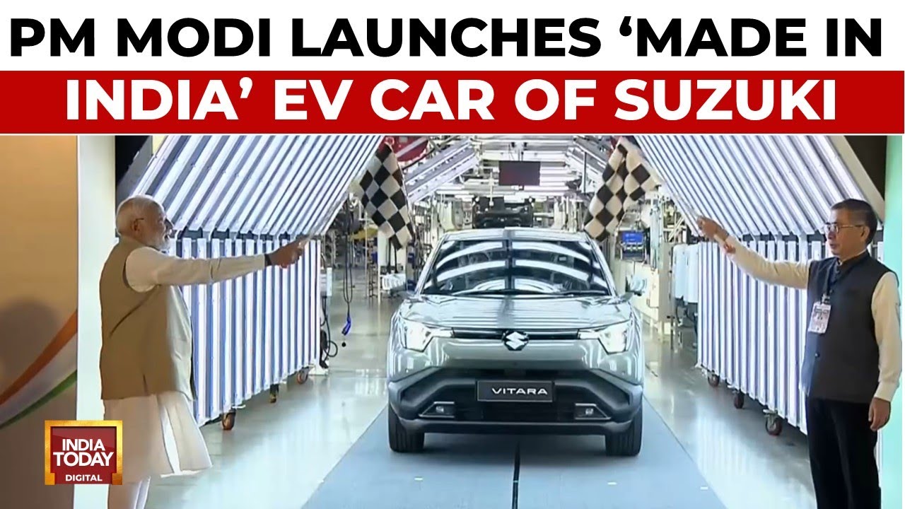 PM Modi in Gujarat: Flags Off 'Made in India' Suzuki eVitara Exports to 100+ Nations