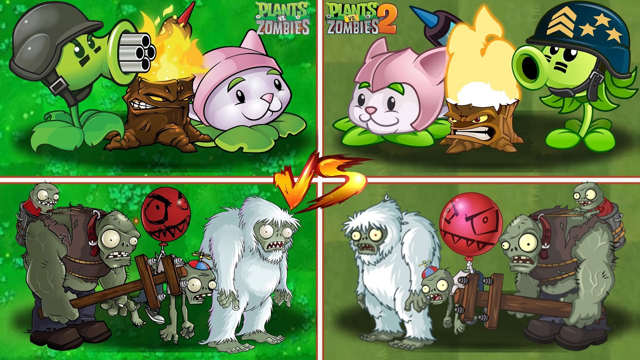 Pvz vs pvz 2 - Mega Gatling Pea Plant Teams Vs Zombie Gargantuar Team ...