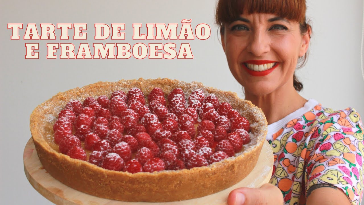 Tarte fácil de limão e framboesa