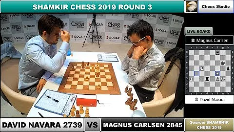 Magnus Carlsen Vs David Navara | Shamkir Chess 2019 Round 3