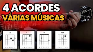 Video voorbeeld van "Como Impressionar e Tocar Várias Músicas No Violão, Usando Apenas 4 Acordes!"