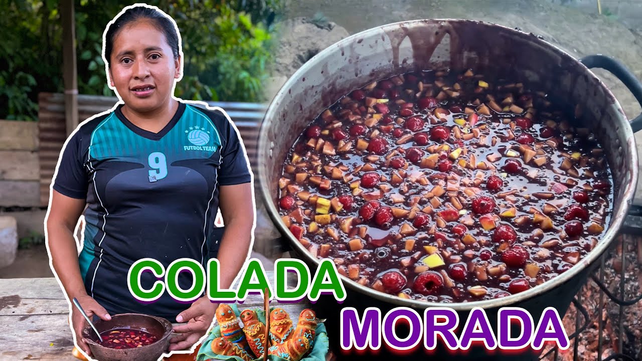 Colada Morada con  guagua de pan al estilo de Doña Viky