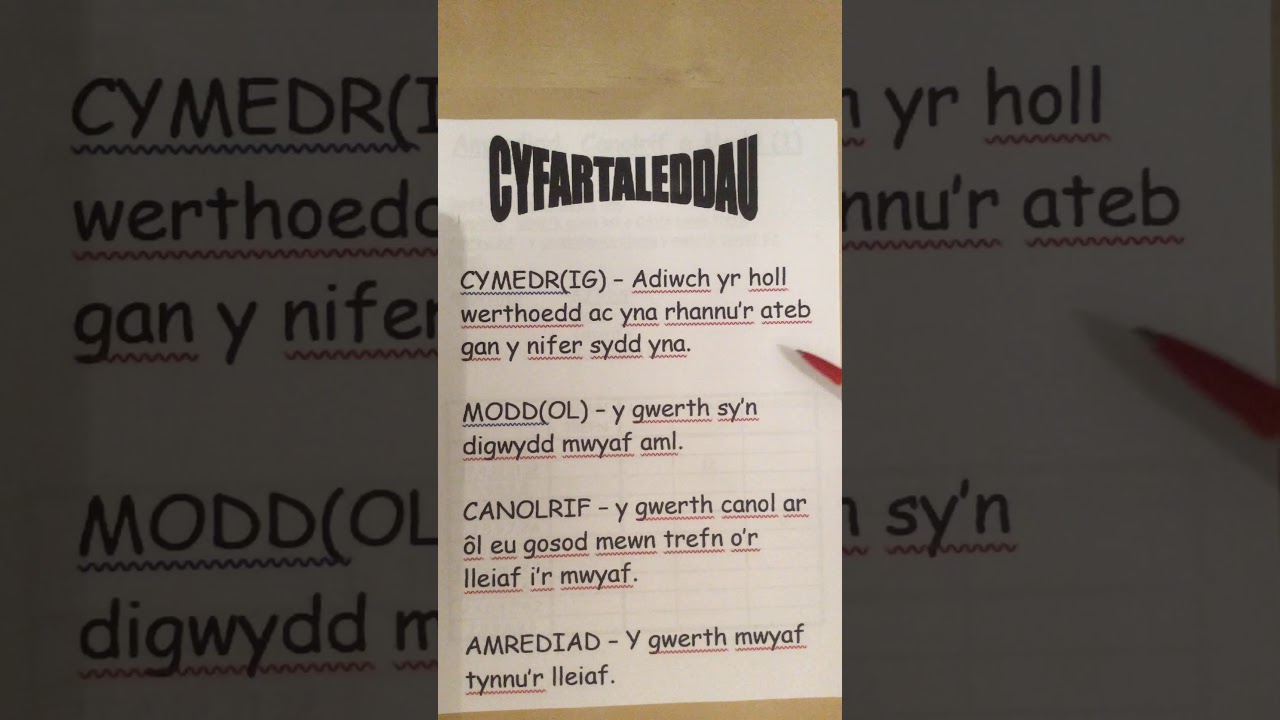 #37 Trin Data - Cyfartaleddau 1 ac amrediad. Averages 1 and range.