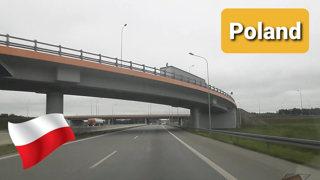 Poland roads. Road to Warszawa. Czestochowa - Lodz. Autostrada A1 E75 - A2 E30.