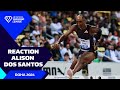 Alison Dos Santos after opening his season with a MEETING RECORD (46.86) 💥 - Wanda Diamond League