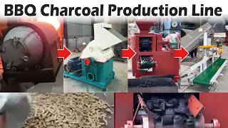 BBQ Charcoal Production Line Step: From Carbonization, Crusher to Briquette Making and Packaging
