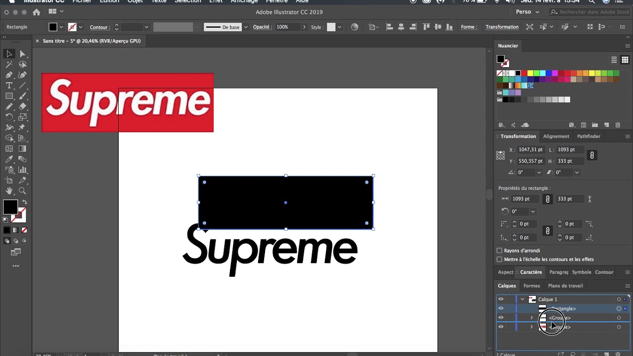 Supreme Logo Tutorial Illustrator Youtube