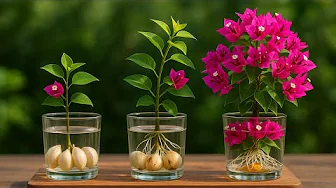 Just a few cloves of garlic! The bougainvillea branch suddenly grew 999 roots and thrived.