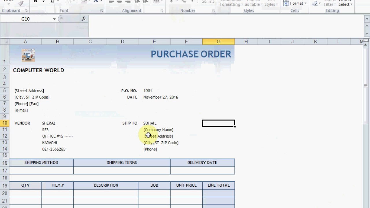 Excel Tips (How to Create PO / Purchase Order)