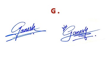 💖Ganesh name signature style | Ganesh signature style | G signature style | G signature |
