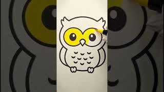 🦉✨ Coloring a Cute Owl | Relaxing #ASMR #Shorts