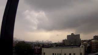 Rain storm moves across NYC - time lapse video