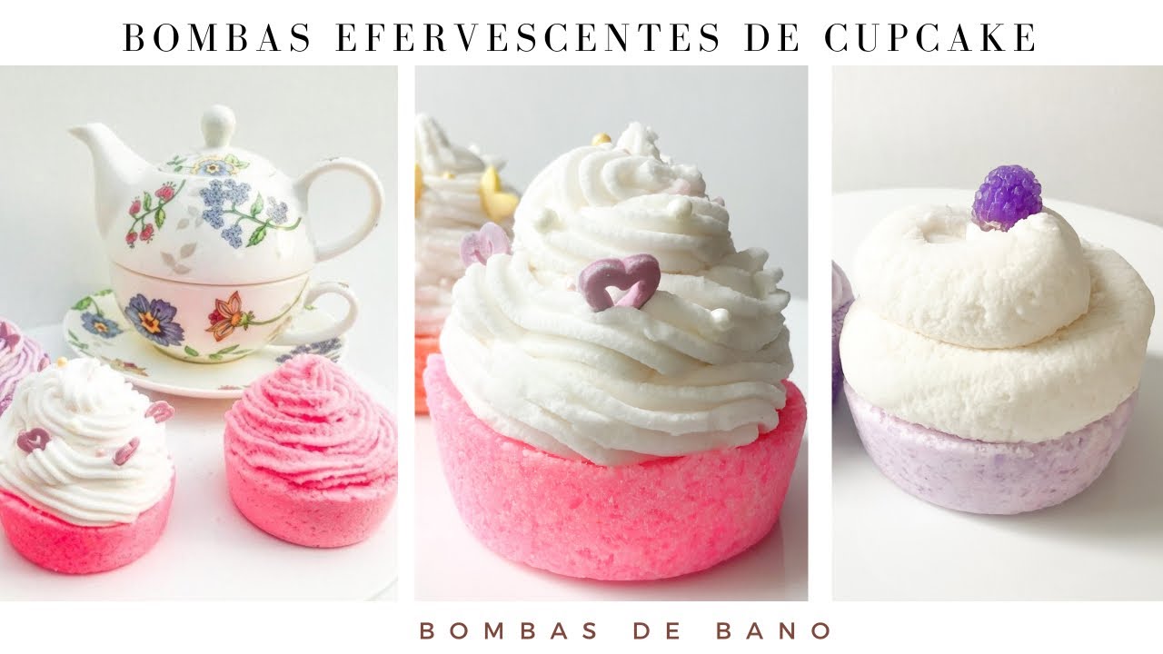 BOMBAS EFERVESCENTES DE CUPCAKE 🧁  🛀 fórmula incluida