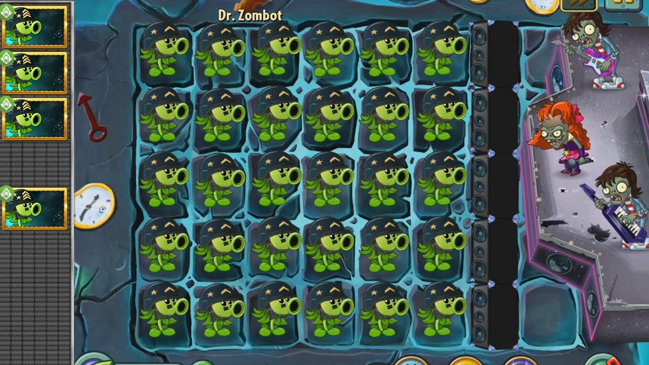 Plants vs Zombies 2 - Mega Gatling Pea vs all Zomboss - YouTube