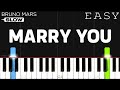 Bruno Mars - Marry You | SLOW EASY Piano Tutorial