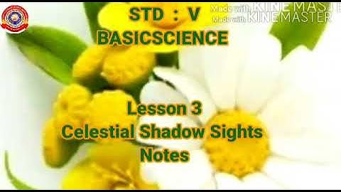 KRSMA#Standard 5 Basic Science Notes Chapter 3 Celestial Shadow Sights