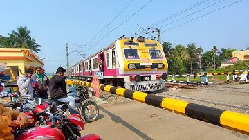 Delightful scene : Furious Speed Modern ICF AC Medha Emu Local Smartly Skipping Through Out Railgate
