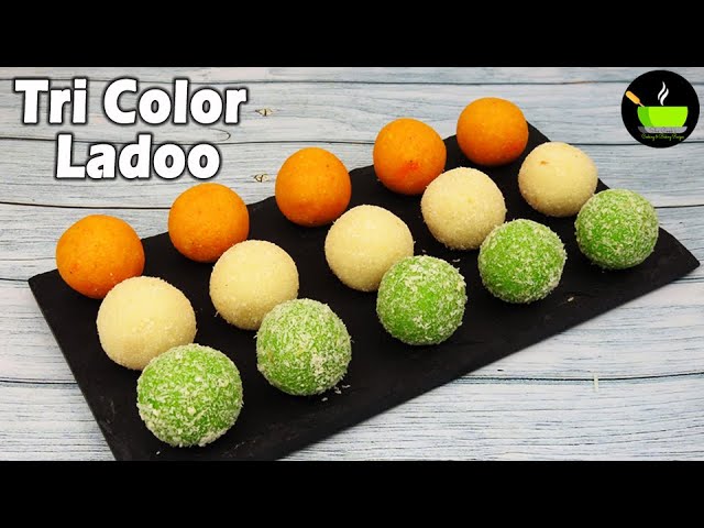 TriColor Coconut Gulkand Ladoos| Tricolour ladoo recipe | Independence Day Special Recipes | Tiranga | She Cooks