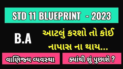 STD 11 ANNUAL EXAM BLUEPRINT 2023 || Std 11 BA Annual Exam Blueprint || STD 11 B.A BLUEPRINT