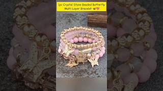 1Pc Crystal Stone Beaded Butterfly Multi-Layer Bracelet See Catalog Boutiquefeel