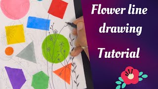How to Draw and Color Beautiful Flowers line drawing 🌷 | Easy Step-by-Step Tutorial