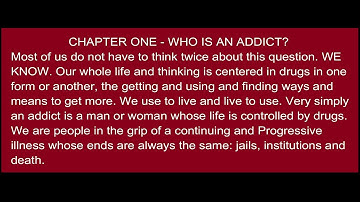 Narcotics Anonymous Original Basic Text - Grey Book  - Chapter 1 - Who is an Addict