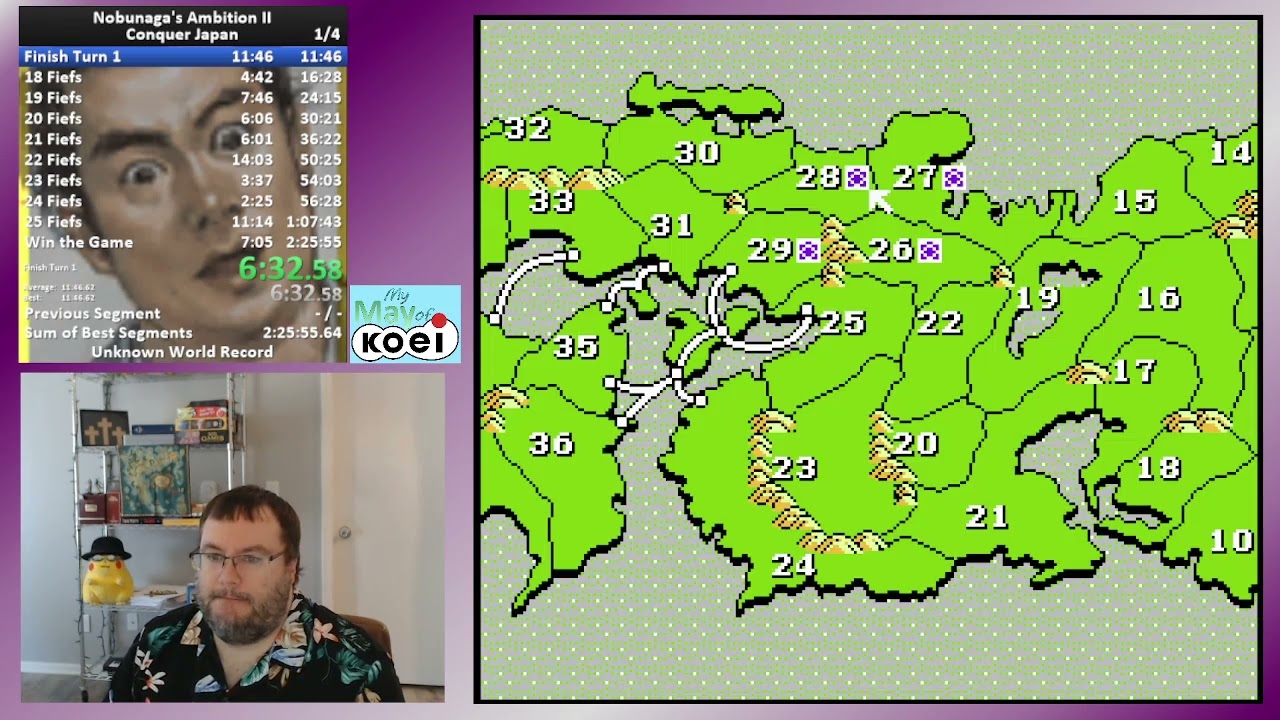 Nobunaga's Ambition II (NES) WORLD RECORD Speedrun in 