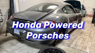 A Garage filled with Honda Powered Porsches