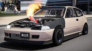 12,400HP AWD Big Turbo Honda Civic EG6 - Assetto Corsa Gameplay