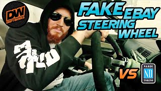 Fat guy bends fake ebay Nardi steering wheel!