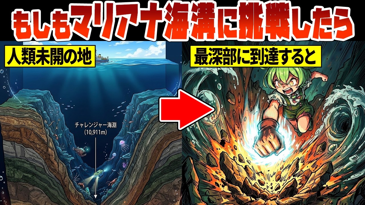 もしも人類がマリアナ海溝の最深部に到達したらどうなるのか？【ずんだもん・ゆっくり解説】