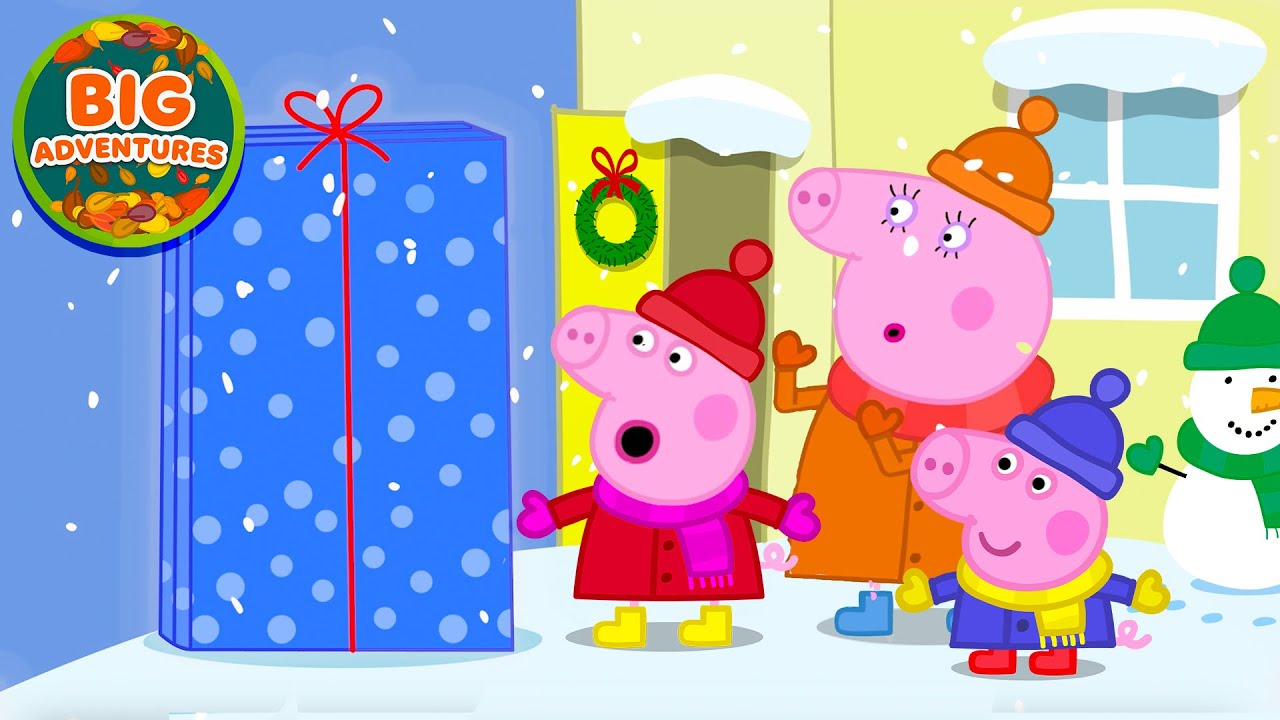 Peppa Pig’s GIANT Mystery Gift on Christmas Day! 🎁 Winter Adventures | Tales Full Episodes | 18 Mins