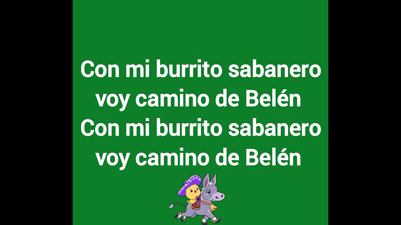 Mi burrito sabanero villancico pista con letra sin voz catolico 