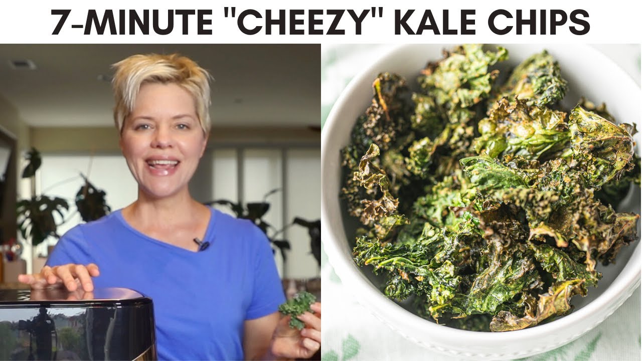 How To Make Air Fryer Cheezy Vegan Kale Chips YouTube