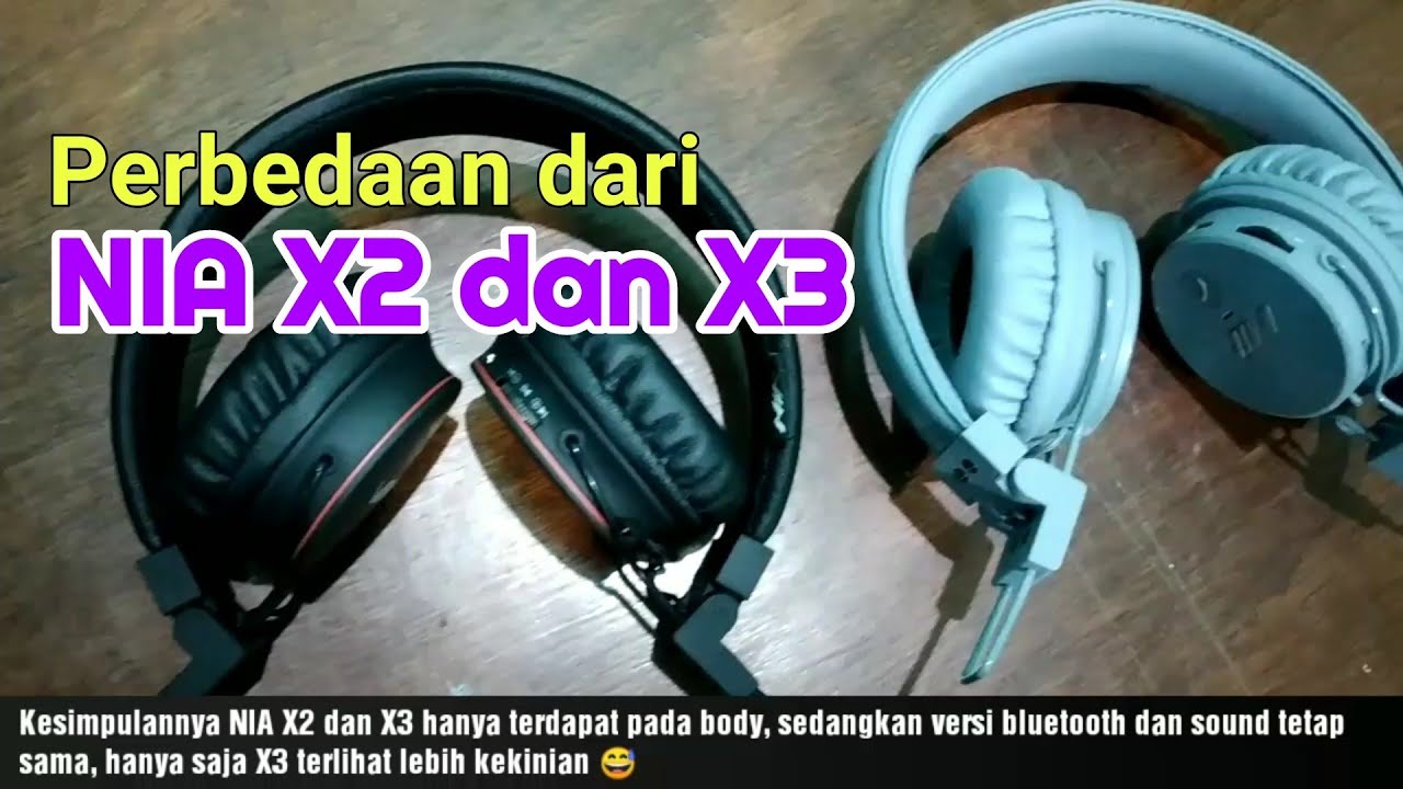 Perbedaan Headphone bluetooth Murah, NIA X2 dan NIA X3 ! Kerennnn.. -  YouTube