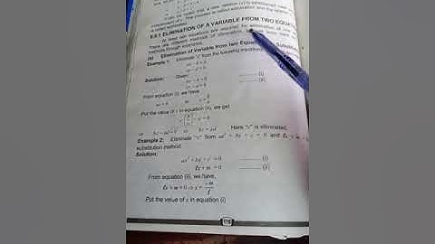 elimination of variable from equations Unit no 6 Exercise 6.11 class 8 Mathematics