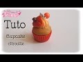 { TUTO } Cupcake citrouille en pâte polymère / FIMO