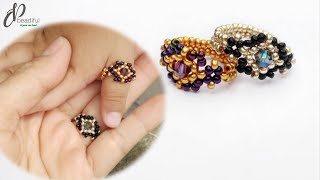 Simple and Easy to make beaded ring 💖| DIY beaded ring | How to make beaded ring 👍