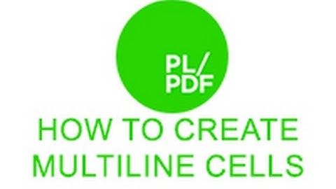 How to create multiline cells with PL/PDF