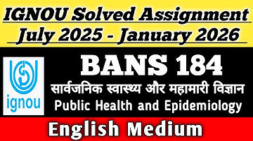 BANS 184 Solved Assignment 2025-26 || BANS 184 solved assignment in Hindi & English || #easylearning