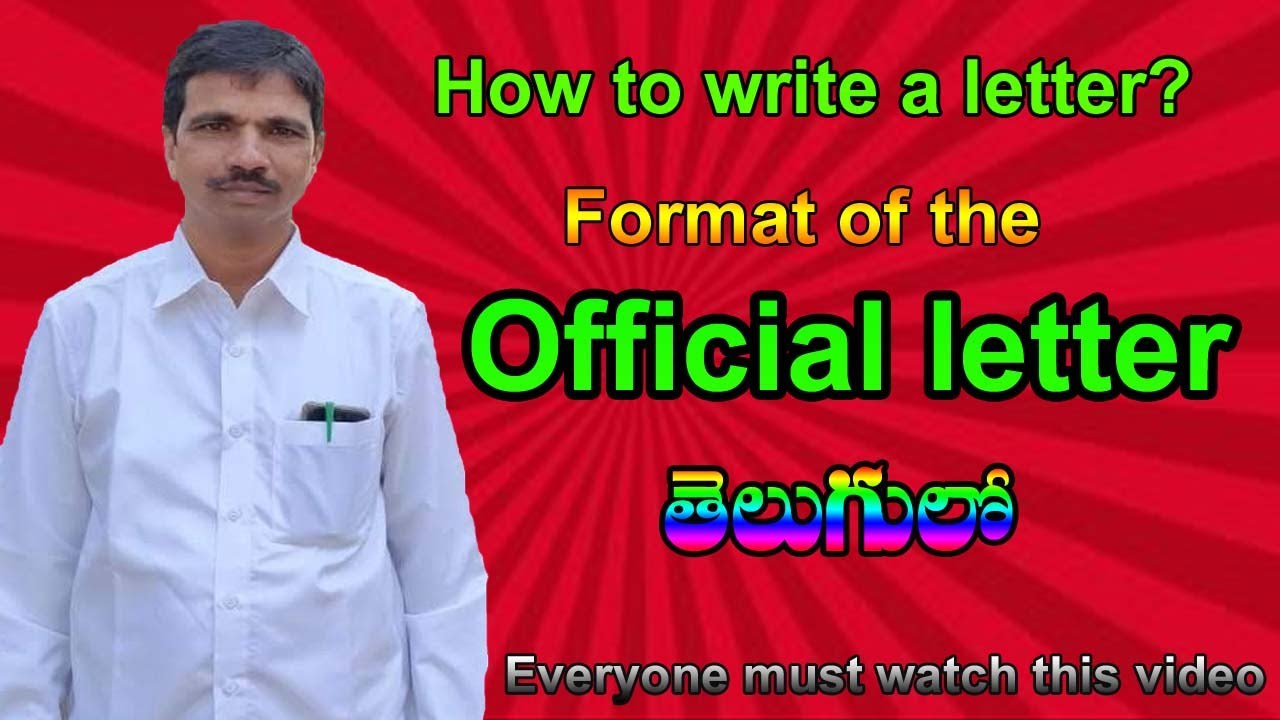 Telugu Formal Letter Format / Resignation Letter Regret